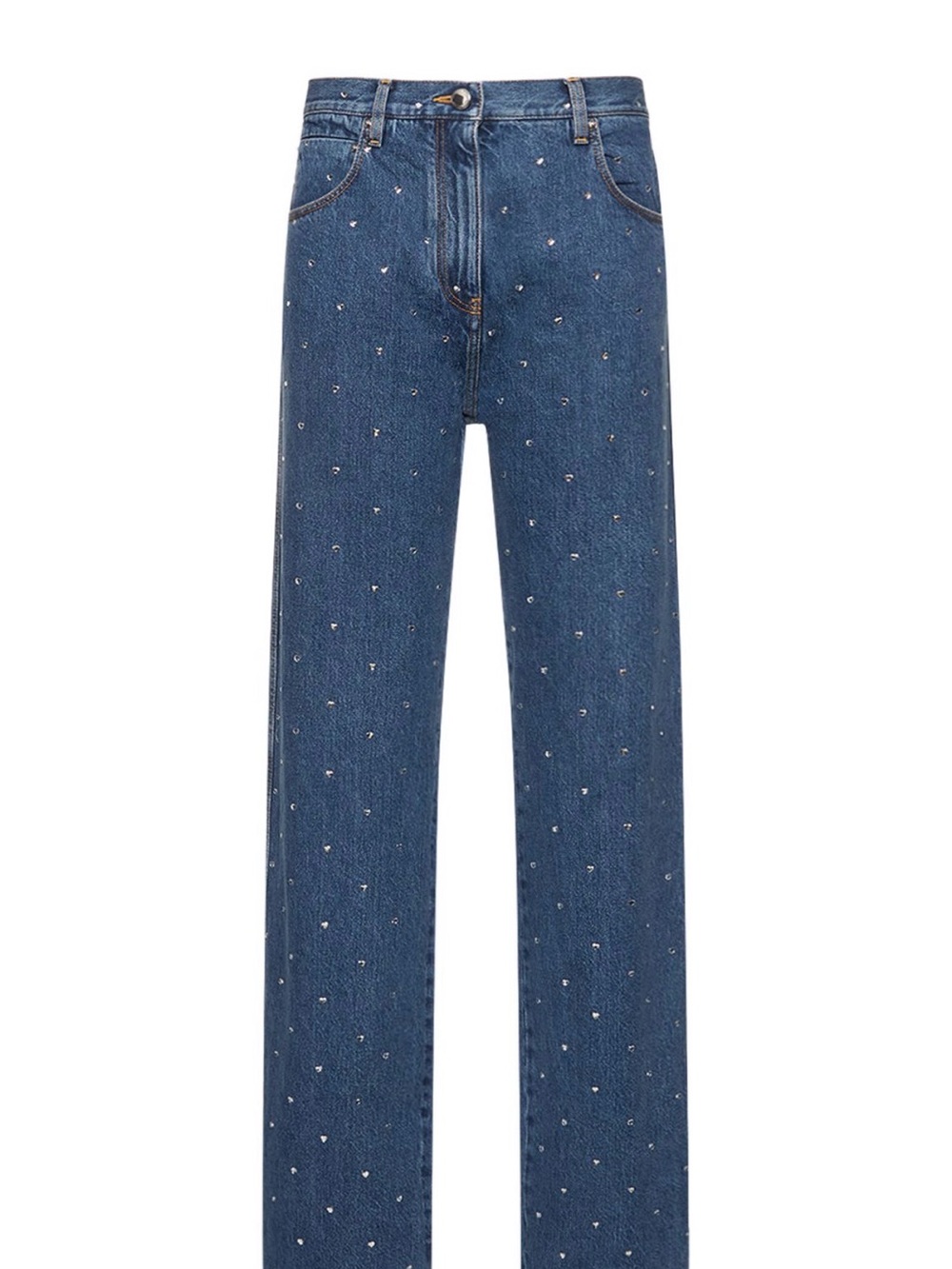 MACH & MACH Rare Crystal Heart Straight Leg Jeans